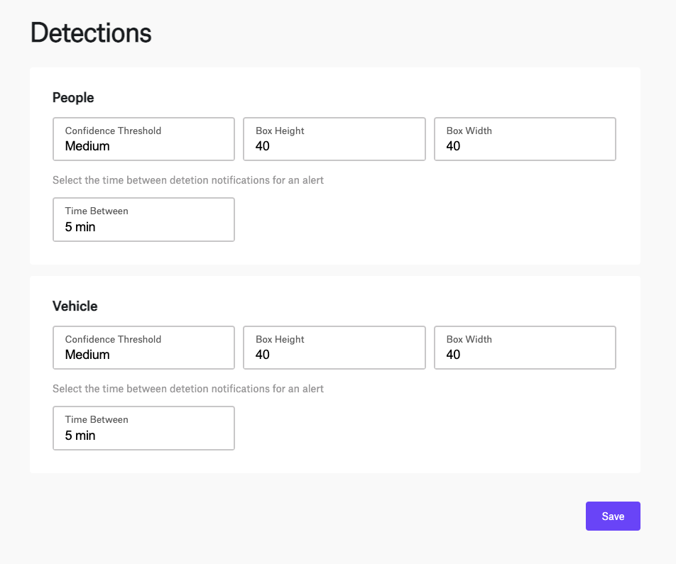 Global Object Detection Settings in Survail